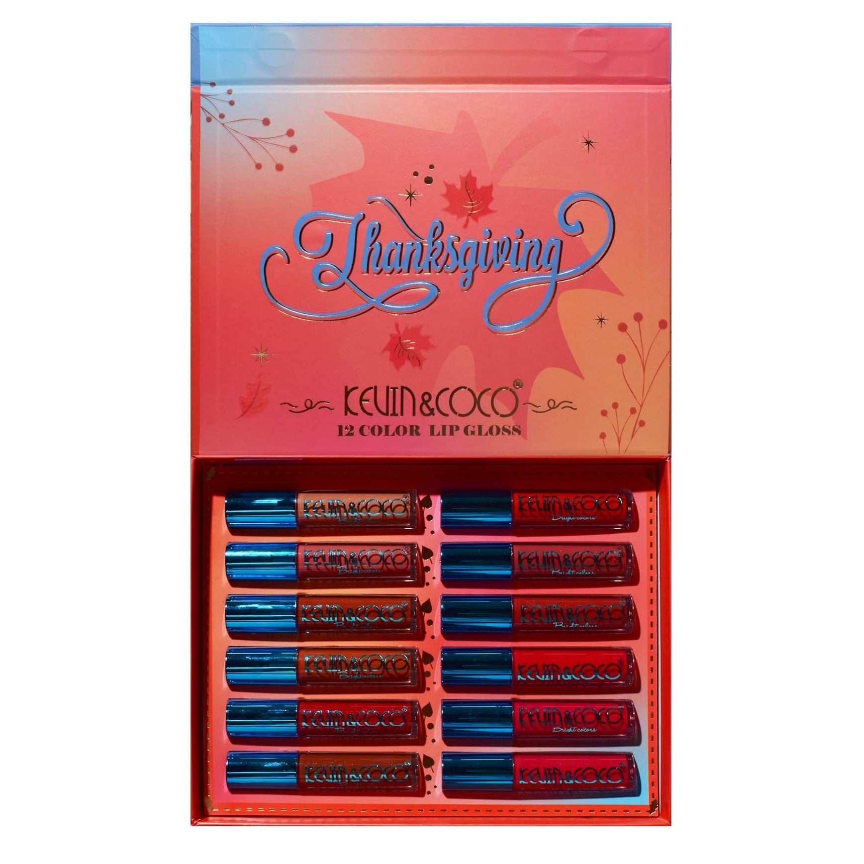 Set de Buze, KEVIN & COCO, Caramel Pie, 12 Lip Gloss-uri, 24 x 18.5 x 3.4 cm, Multicolor-4