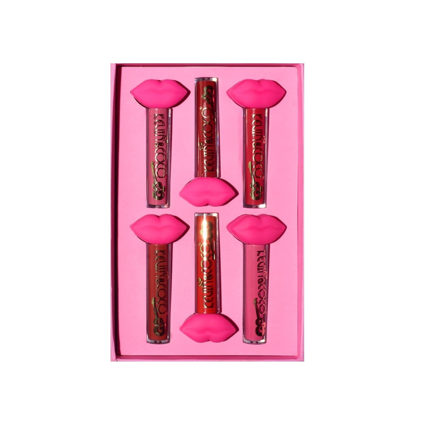 Set de Buze, KEVIN & COCO, Punk Rock, 6 Lip Gloss-uri, 19.3 x 12 cm, Roz/Maro-10
