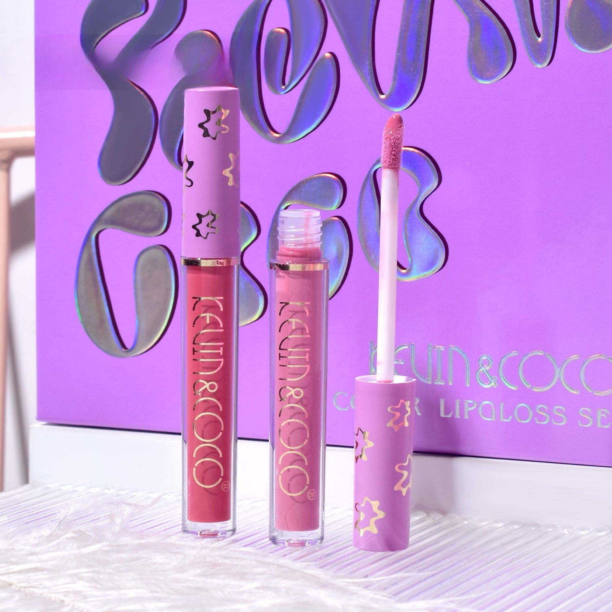 Set de Buze, KEVIN COCO, Violet Girl, 6 Lip Gloss-uri, 17 x 14.8 x 2.9 cm, Roz/Rosu/Mov-5