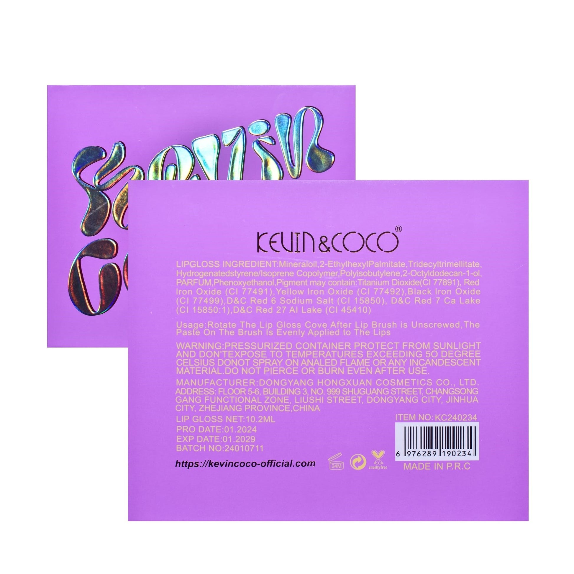 Set de Buze, KEVIN COCO, Violet Girl, 6 Lip Gloss-uri, 17 x 14.8 x 2.9 cm, Roz/Rosu/Mov-9