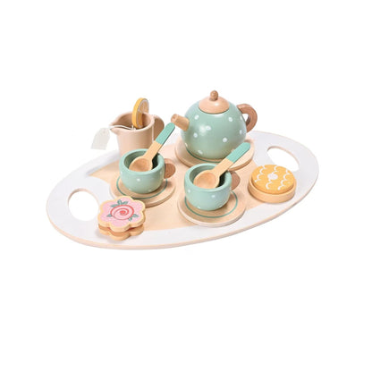 Set de Ceai Flippy, din Lemn, 15 Piese, Vopsea Ecologica, +36 Luni, Multicolor Pastel-1