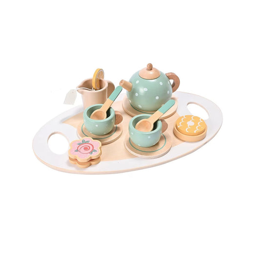 Set de Ceai Flippy, din Lemn, 15 Piese, Vopsea Ecologica, +36 Luni, Multicolor Pastel-1