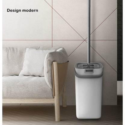 Set de curatenie Flippy, mop si galeata, galeata 5.7 l, 4 rezerve microfibra incluse, design modern, pentru interior, material plastic, peri sintetici, plat, cu storcere, alb-2