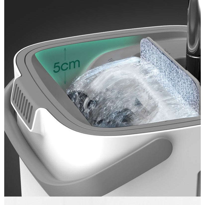 Set de curatenie Flippy, mop si galeata, galeata 5.7 l, 4 rezerve microfibra incluse, design modern, pentru interior, material plastic, peri sintetici, plat, cu storcere, alb-4
