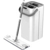Set de curatenie Flippy, mop si galeata, galeata 5.7 l, 4 rezerve microfibra incluse, design modern, pentru interior, material plastic, peri sintetici, plat, cu storcere, alb-0