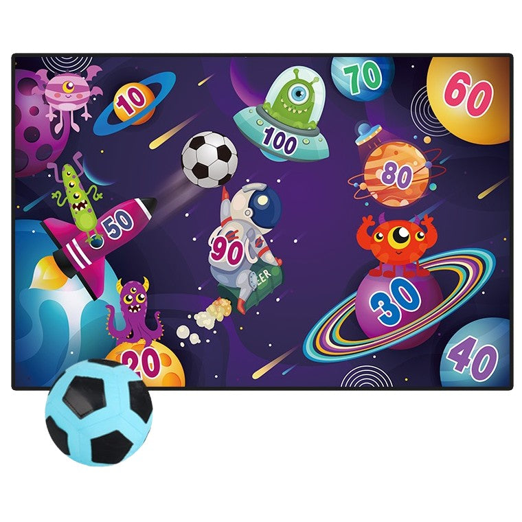 Set de Fotbal Flippy, Joc Recreativ pentru Copii, Model Extraterestrii, Minge cu scai, Poarta din Material Textil, 150 x 100 cm-0