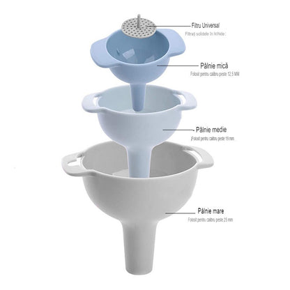 Set de Palnii Multifunctionale + Filtru, Flippy, 4 in 1, din Plastic, 11 x 10 cm, Albastru-1