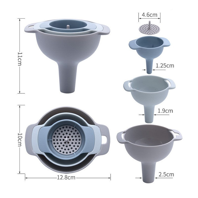 Set de Palnii Multifunctionale + Filtru, Flippy, 4 in 1, din Plastic, 11 x 10 cm, Albastru-3