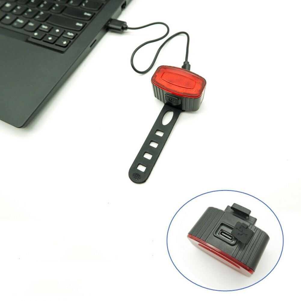 Set far si stop spate LED bicicleta, Flippy, incarcare USB, rezistent la apa, 4 moduri de luminare, Plastic, Alb/Rosu, 10x6x4 cm-4