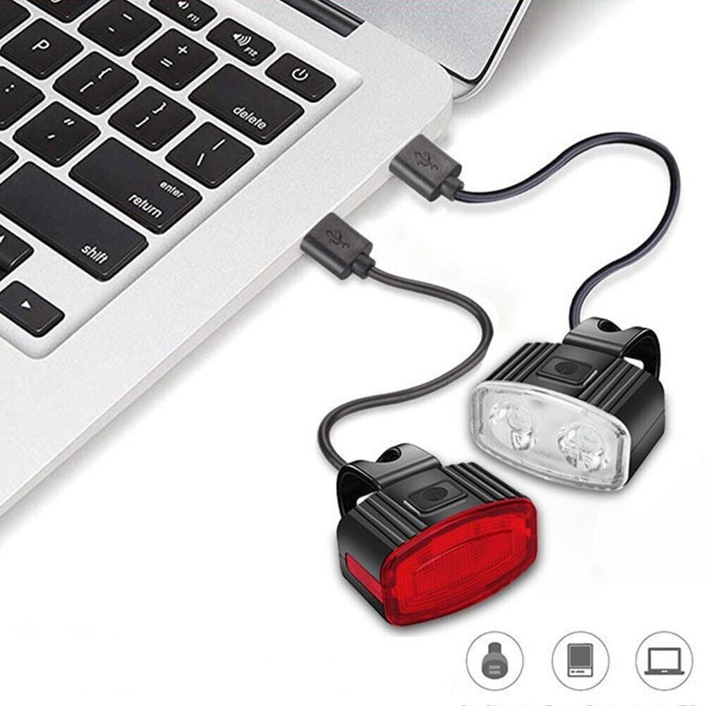 Set far si stop spate LED bicicleta, Flippy, incarcare USB, rezistent la apa, 4 moduri de luminare, Plastic, Alb/Rosu, 10x6x4 cm-8