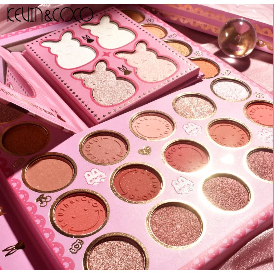 Set farduri 2 in 1 Kevin&Coco, paleta 62 nuante, mini paleta iluminator tip carte, rezistenta ridicata, 22 x 17 cm, 430 g, multicolor-2