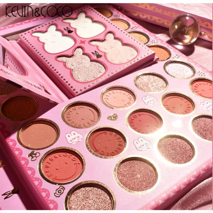 Set farduri 2 in 1 Kevin&Coco, paleta 62 nuante, mini paleta iluminator tip carte, rezistenta ridicata, 22 x 17 cm, 430 g, multicolor-2