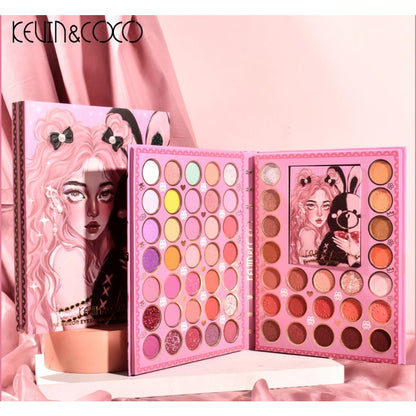 Set farduri 2 in 1 Kevin&Coco, paleta 62 nuante, mini paleta iluminator tip carte, rezistenta ridicata, 22 x 17 cm, 430 g, multicolor-4