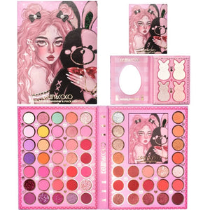Set farduri 2 in 1 Kevin&Coco, paleta 62 nuante, mini paleta iluminator tip carte, rezistenta ridicata, 22 x 17 cm, 430 g, multicolor-0