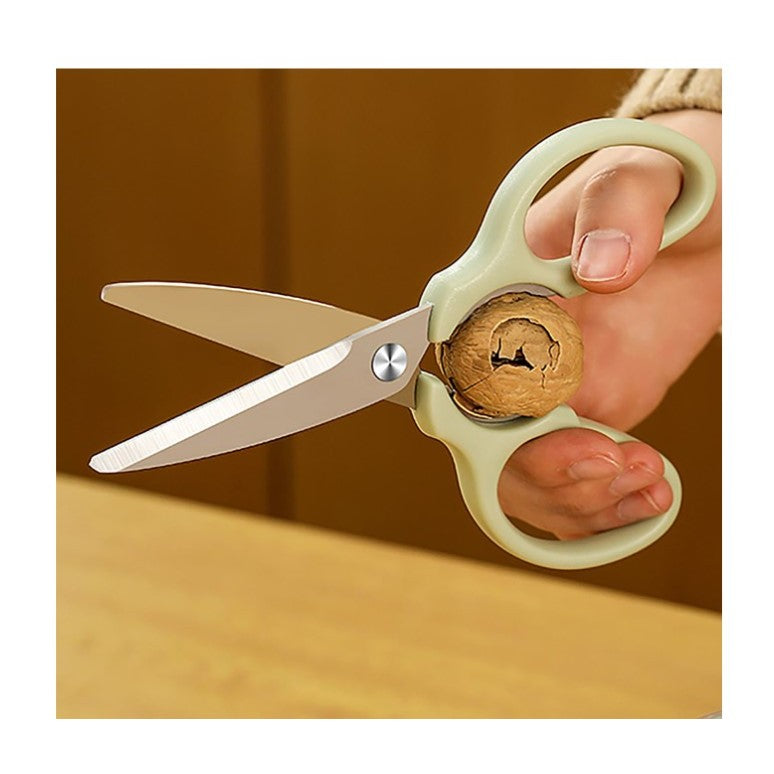 Set foarfeca pentru bucatarie Flippy, curatator legume tip suport, multifunctional, spargator nuci, material ABS si otel inoxidabil, maner ergonomic, 16.8 x 7.8 x 1 cm, verde-1