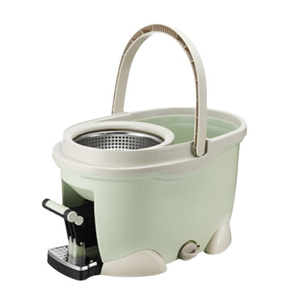 Set Galeata cu Pedala si Mop Rotativ 360°, Flippy, Cu Actiune Centrifuga x4, Pentru Uz Casnic, Maner din Otel Inoxidabil Telescopic, 2 Capte din Bumbac, 46x30x28 cm, Verde Matcha-0