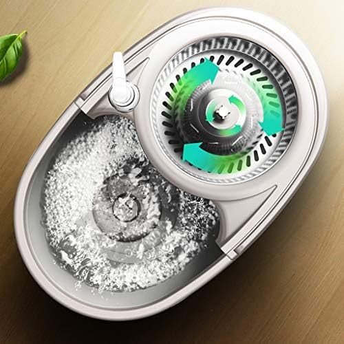 Set Galeata si Mop Rotativ 360°, Flippy, Cu Dubla Actiune Centrifuga, Pentru Uz Casnic, Maner din Otel Inoxidabil Telescopic, 2 Capte din Bumbac, 46x27x29 cm, Alb-2