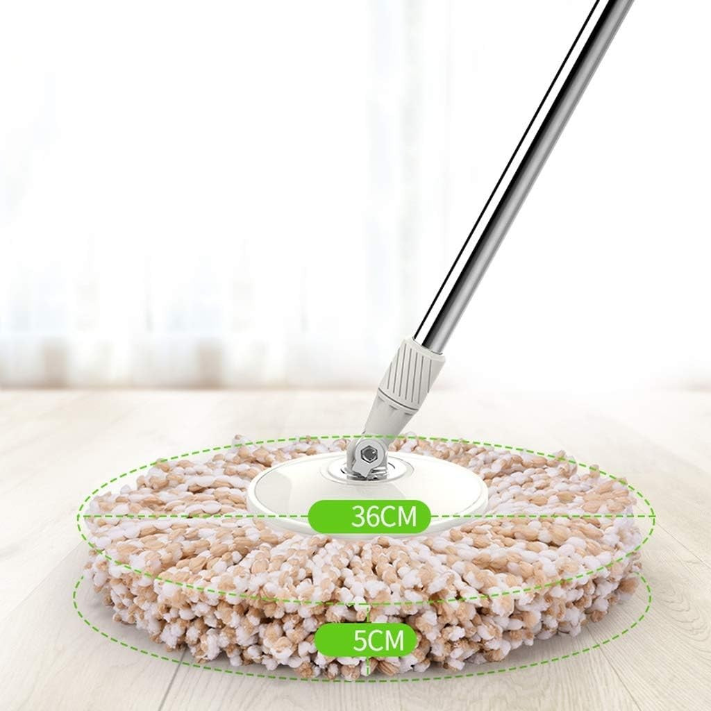Set Galeata si Mop Rotativ 360°, Flippy, Cu Dubla Actiune Centrifuga, Pentru Uz Casnic, Maner din Otel Inoxidabil Telescopic, 2 Capte din Bumbac, 46x27x29 cm, Alb-4