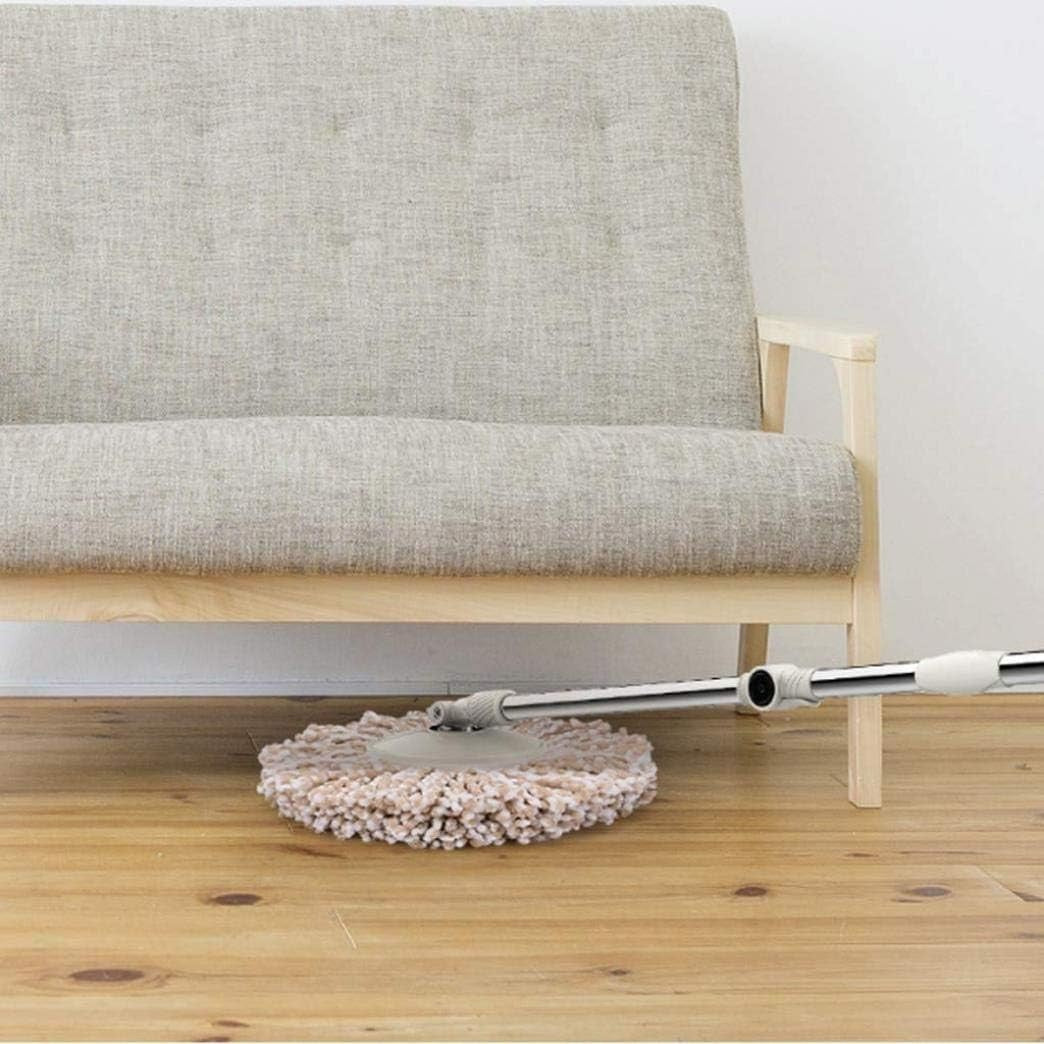 Set Galeata si Mop Rotativ 360°, Flippy, Cu Dubla Actiune Centrifuga, Pentru Uz Casnic, Maner din Otel Inoxidabil Telescopic, 2 Capte din Bumbac, 46x27x29 cm, Alb-5