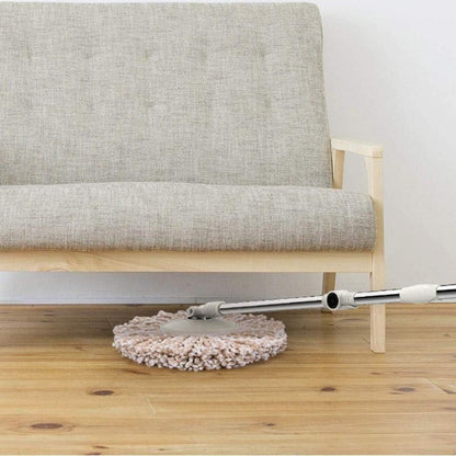 Set Galeata si Mop Rotativ 360°, Flippy, Cu Dubla Actiune Centrifuga, Pentru Uz Casnic, Maner din Otel Inoxidabil Telescopic, 2 Capte din Bumbac, 46x27x29 cm, Roz-2