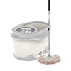 Set Galeata si Mop Rotativ 360°, Flippy, Cu Dubla Actiune Centrifuga, Pentru Uz Casnic, Maner din Otel Inoxidabil Telescopic, 2 Capte din Bumbac, 46x27x29 cm, Alb-0