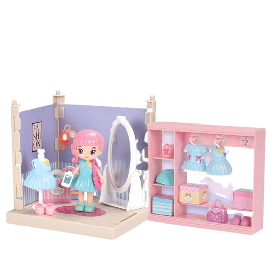 Set garderoba cu tinute, Flippy, casa de papusi cu haine si accesorii-0