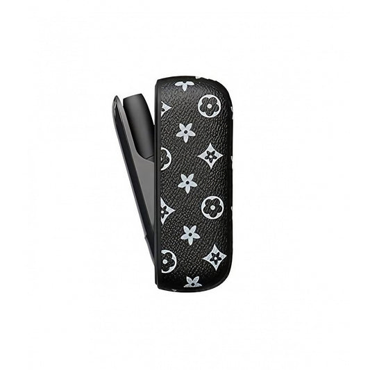 Set Husa Piele Ecologica Si Capac Plastic Flippy, pentru IQOS 3.0 DUO, de Protectie, Anti Soc si Zgarieturi, 20 gr, 12 x 4 x 2 cm, Negru-1
