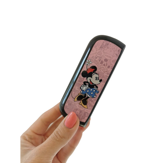 Set Husa Si Capac Plastic Flippy, pentru IQOS Iluma, de Protectie, Capac Magnetic, Anti Soc si Zgarieturi, 20 gr, 12 x 4 x 2.5 cm, Model Minnie Mouse, Roz-1