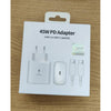 Set Incarcator cu Cablu USB-C to USB-C, 5A, 45W PD, Alb-0