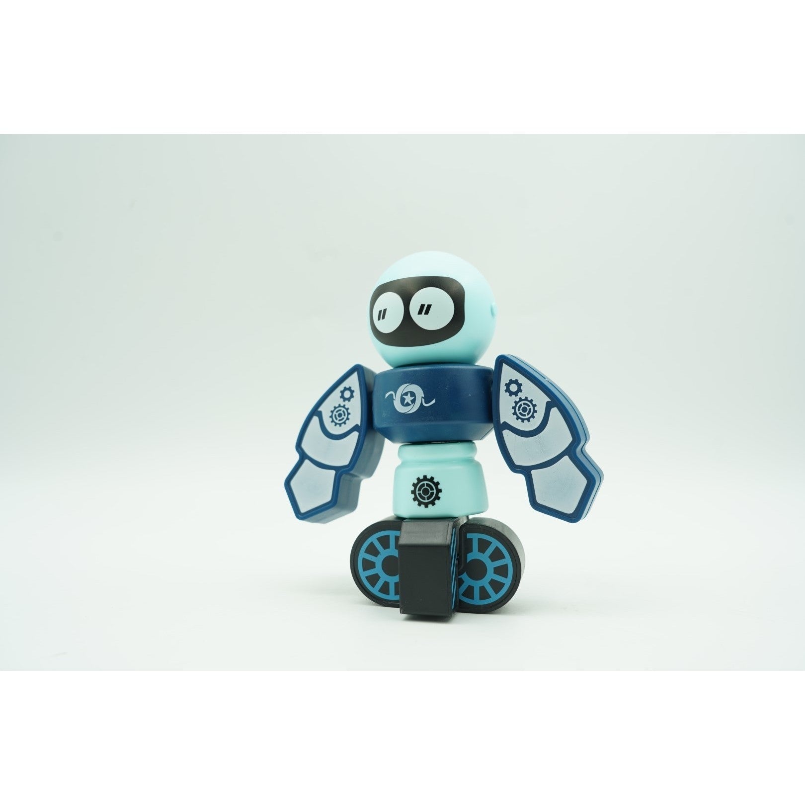 Set inteligent de blocuri magnetice pentru copii, 7 piese, cutie depozitare, robotel, albastru-11