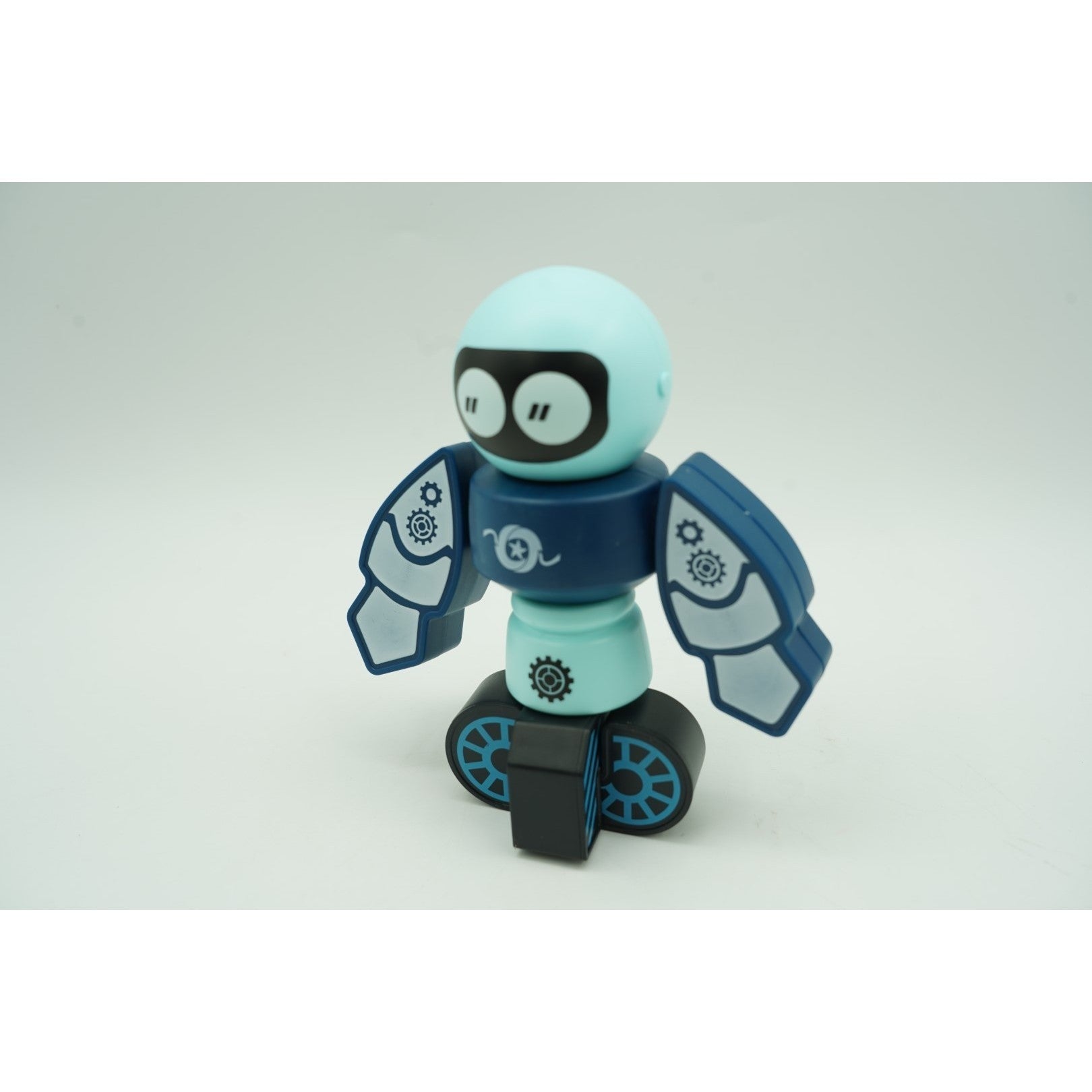 Set inteligent de blocuri magnetice pentru copii, 7 piese, cutie depozitare, robotel, albastru-12