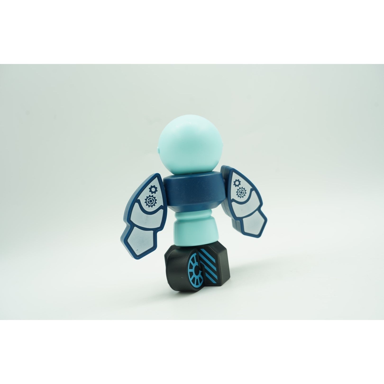 Set inteligent de blocuri magnetice pentru copii, 7 piese, cutie depozitare, robotel, albastru-13