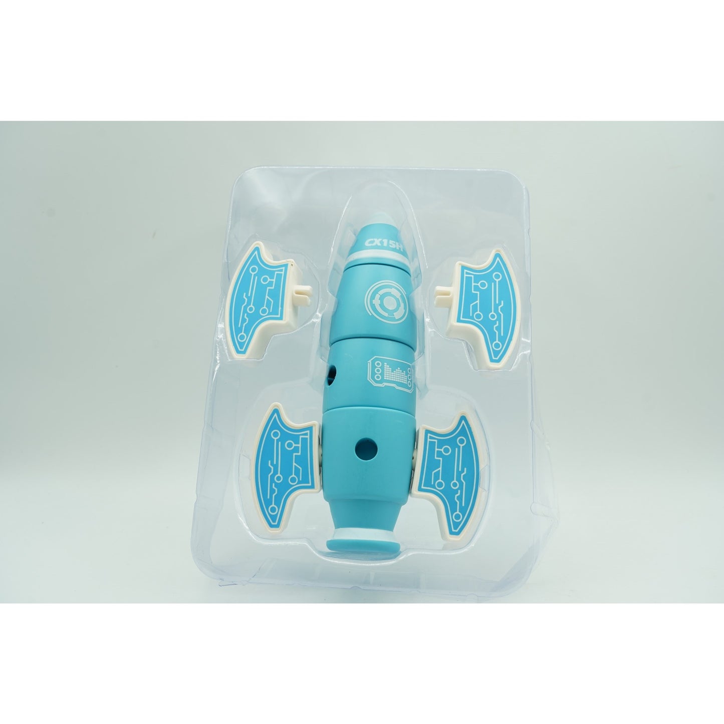 Set inteligent de blocuri magnetice pentru copii, 8 piese, cutie depozitare, racheta, albastru-3