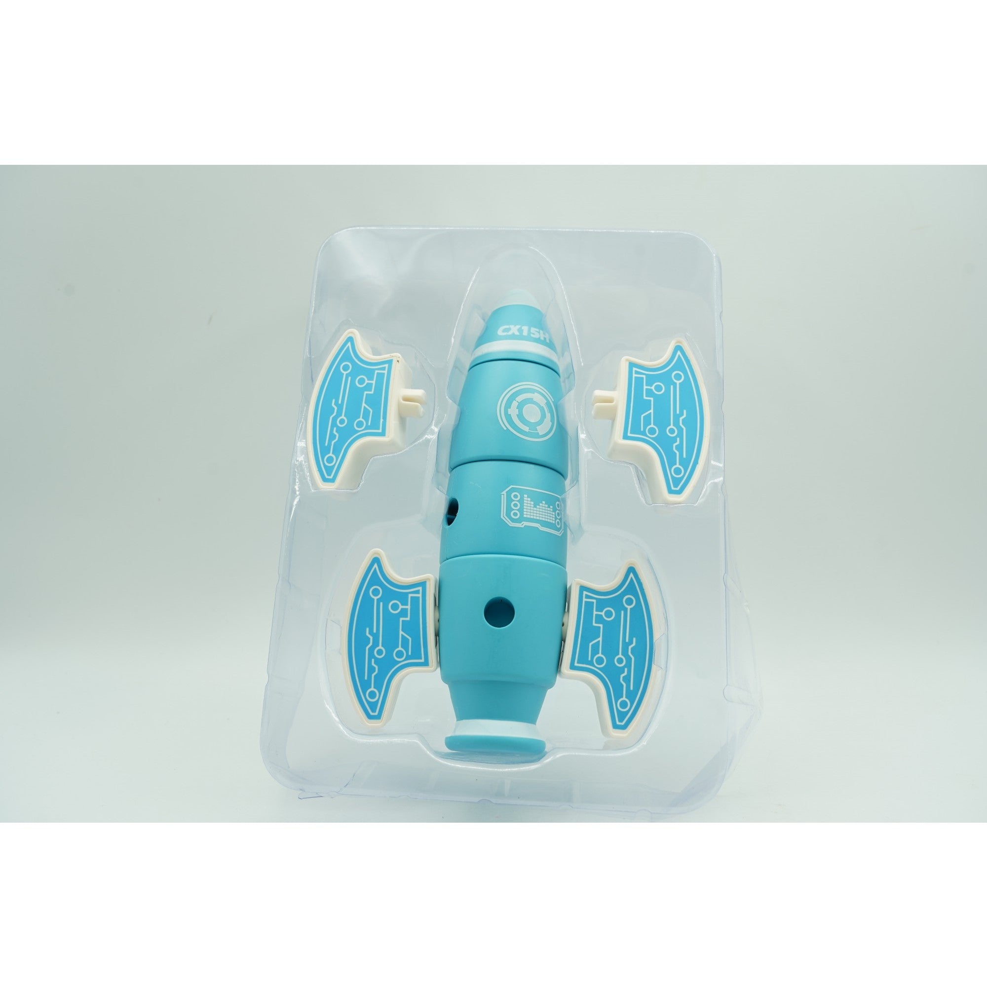 Set inteligent de blocuri magnetice pentru copii, 8 piese, cutie depozitare, racheta, albastru-3