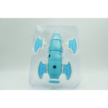 Set inteligent de blocuri magnetice pentru copii, 8 piese, cutie depozitare, racheta, albastru-3