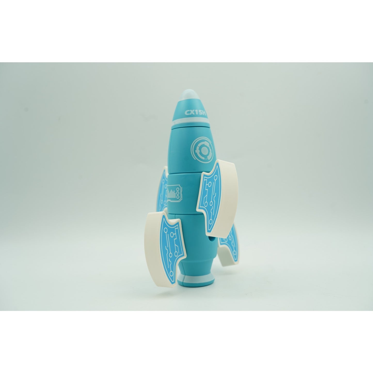Set inteligent de blocuri magnetice pentru copii, 8 piese, cutie depozitare, racheta, albastru-4