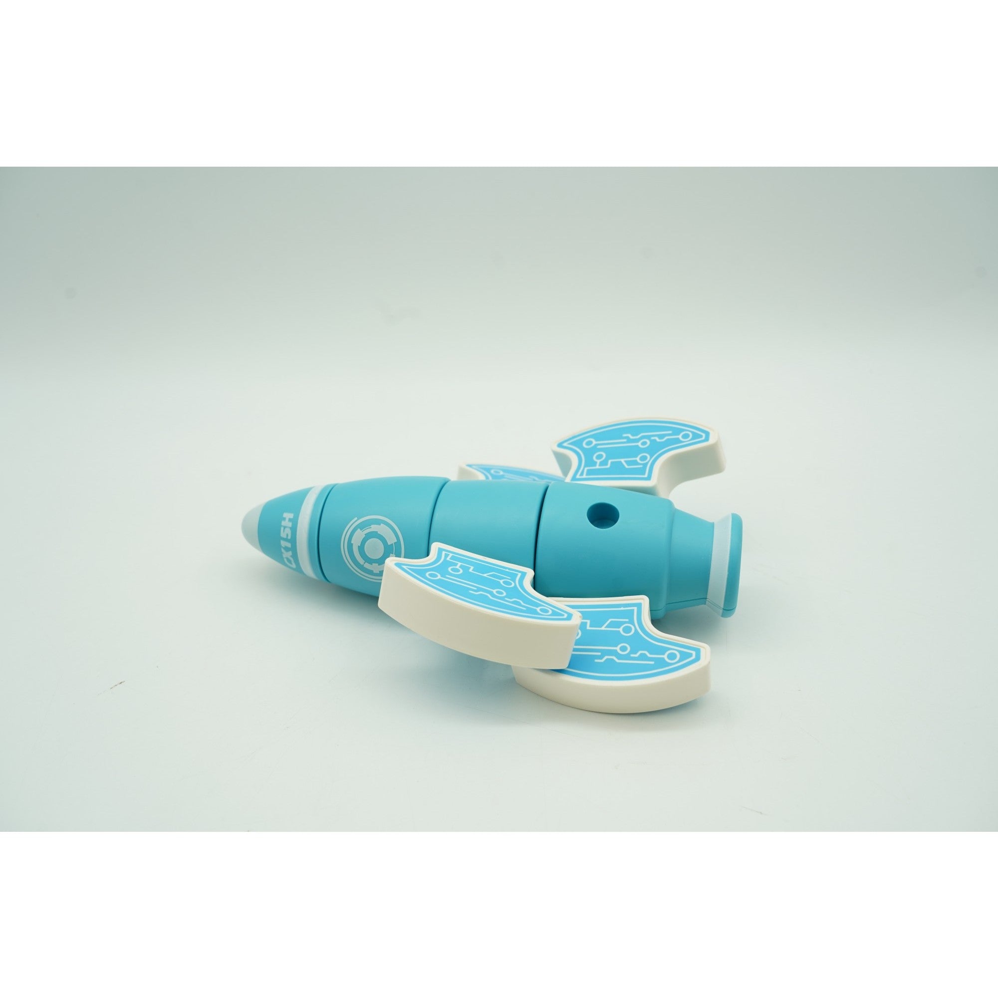 Set inteligent de blocuri magnetice pentru copii, 8 piese, cutie depozitare, racheta, albastru-5