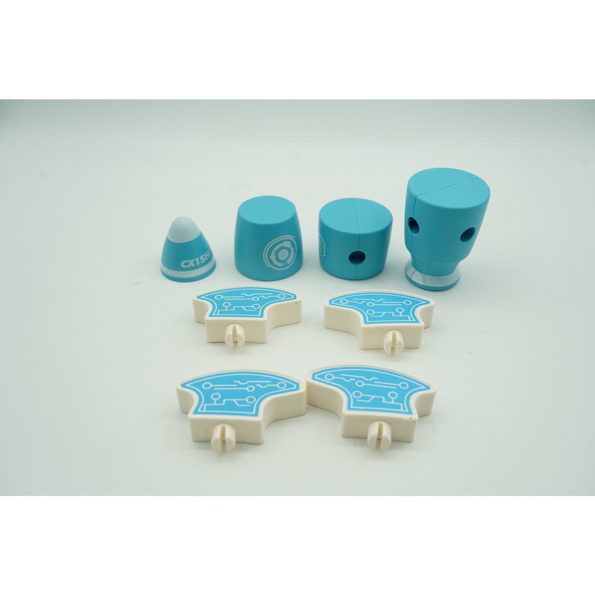 Set inteligent de blocuri magnetice pentru copii, 8 piese, cutie depozitare, racheta, albastru-6