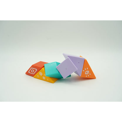 Set inteligent de constructie cu piese magnetice, Flippy, 6 piese, pentru copii, +3 ani, multicolor-3