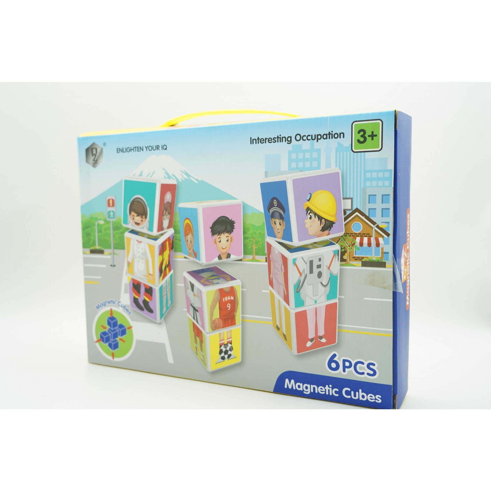 Set inteligent de cuburi magnetice pentru copii, 6 piese, cutie depozitare, puzzle joburi, +3 ani, multicolor-1