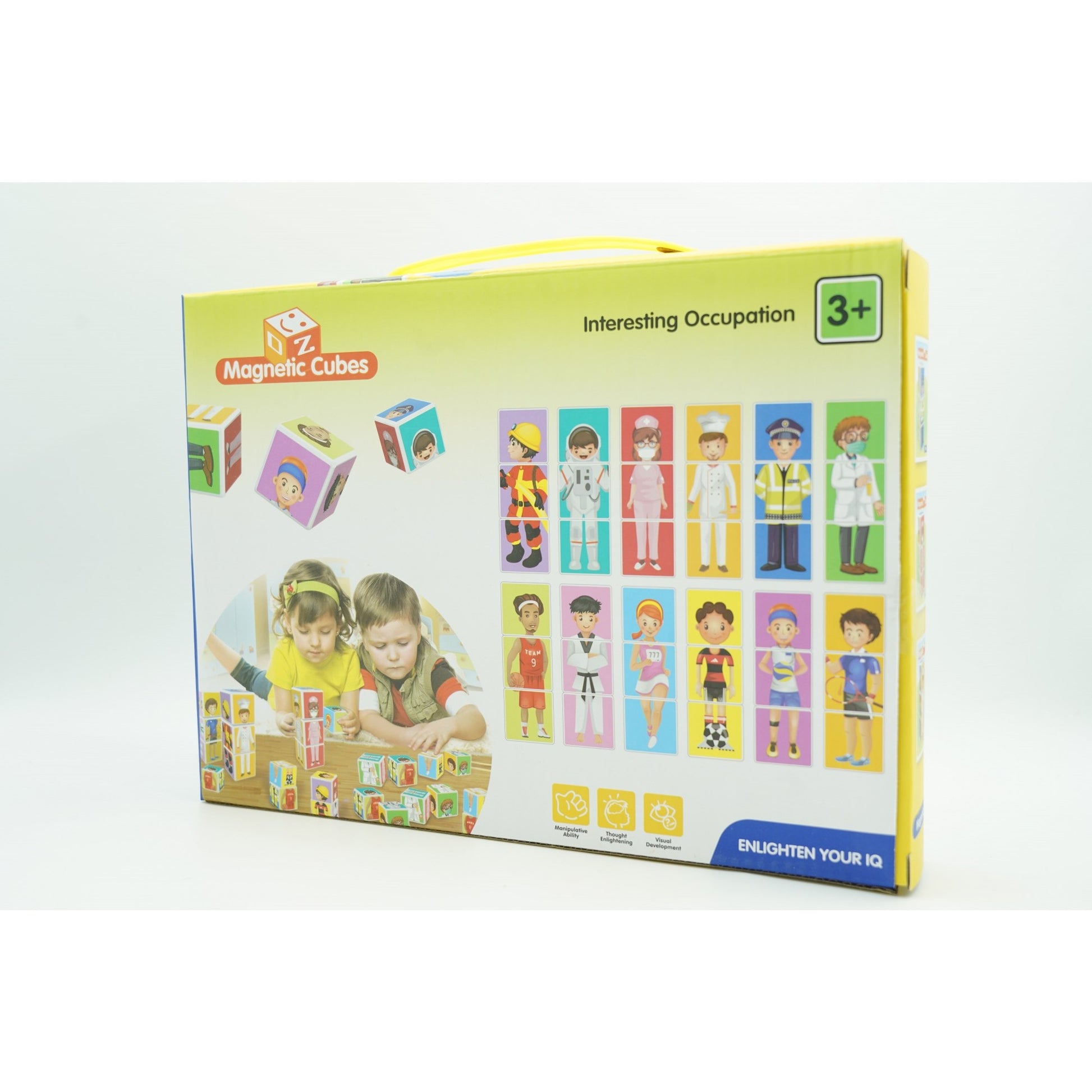 Set inteligent de cuburi magnetice pentru copii, 6 piese, cutie depozitare, puzzle joburi, +3 ani, multicolor-2