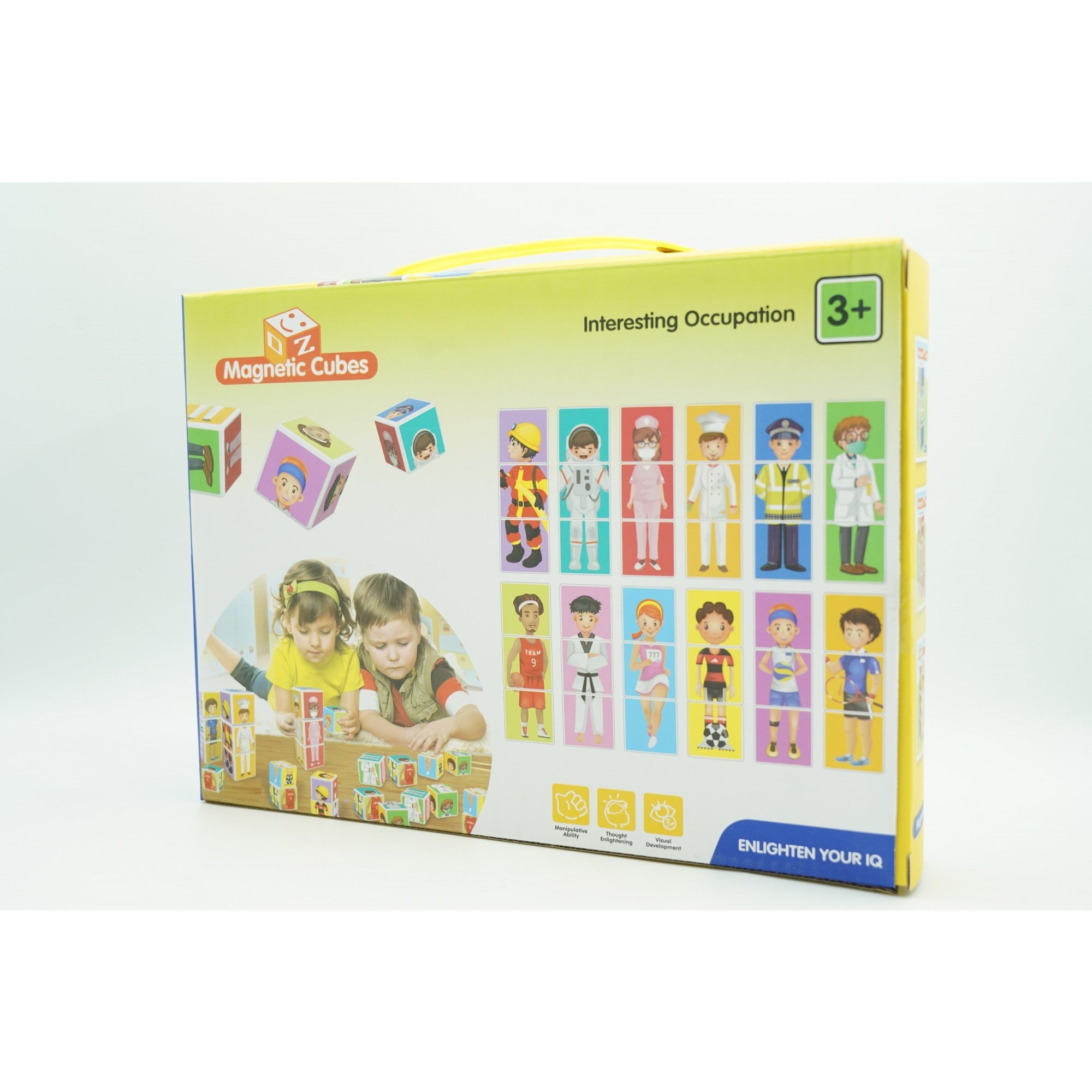 Set inteligent de cuburi magnetice pentru copii, 6 piese, cutie depozitare, puzzle joburi, +3 ani, multicolor-2