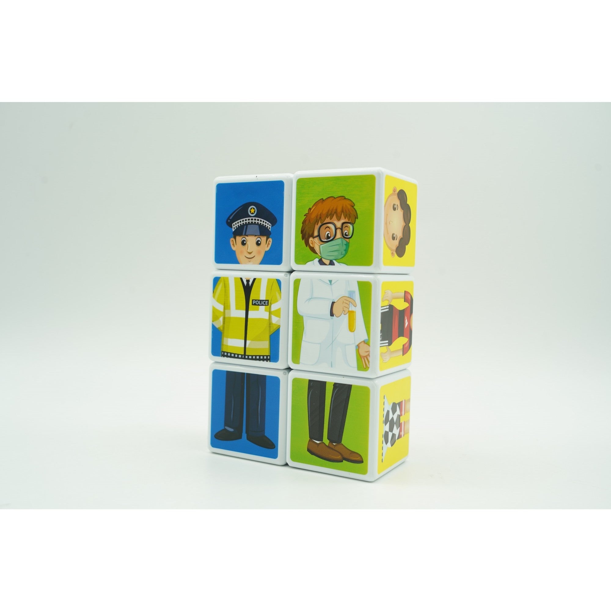 Set inteligent de cuburi magnetice pentru copii, 6 piese, cutie depozitare, puzzle joburi, +3 ani, multicolor-3