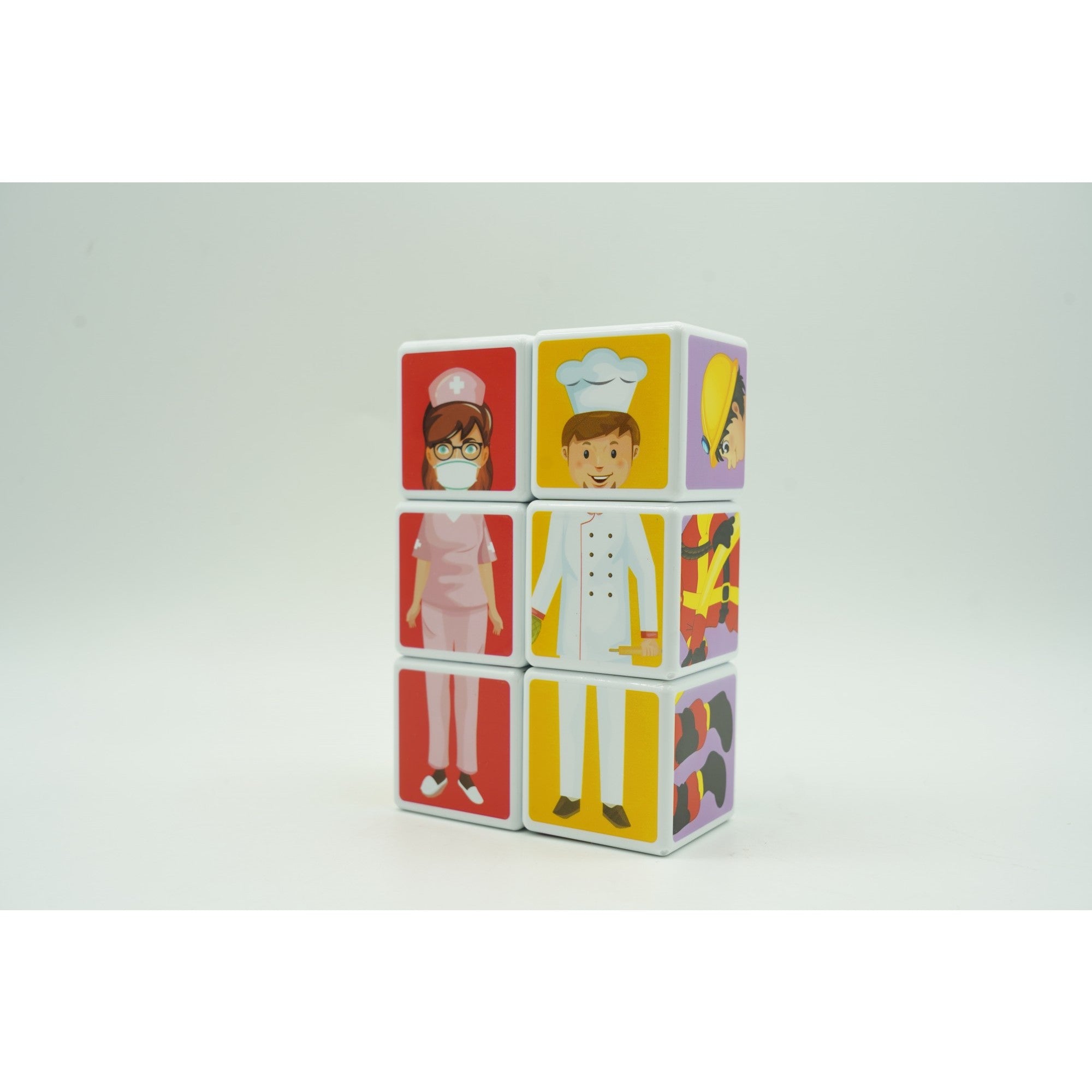 Set inteligent de cuburi magnetice pentru copii, 6 piese, cutie depozitare, puzzle joburi, +3 ani, multicolor-4