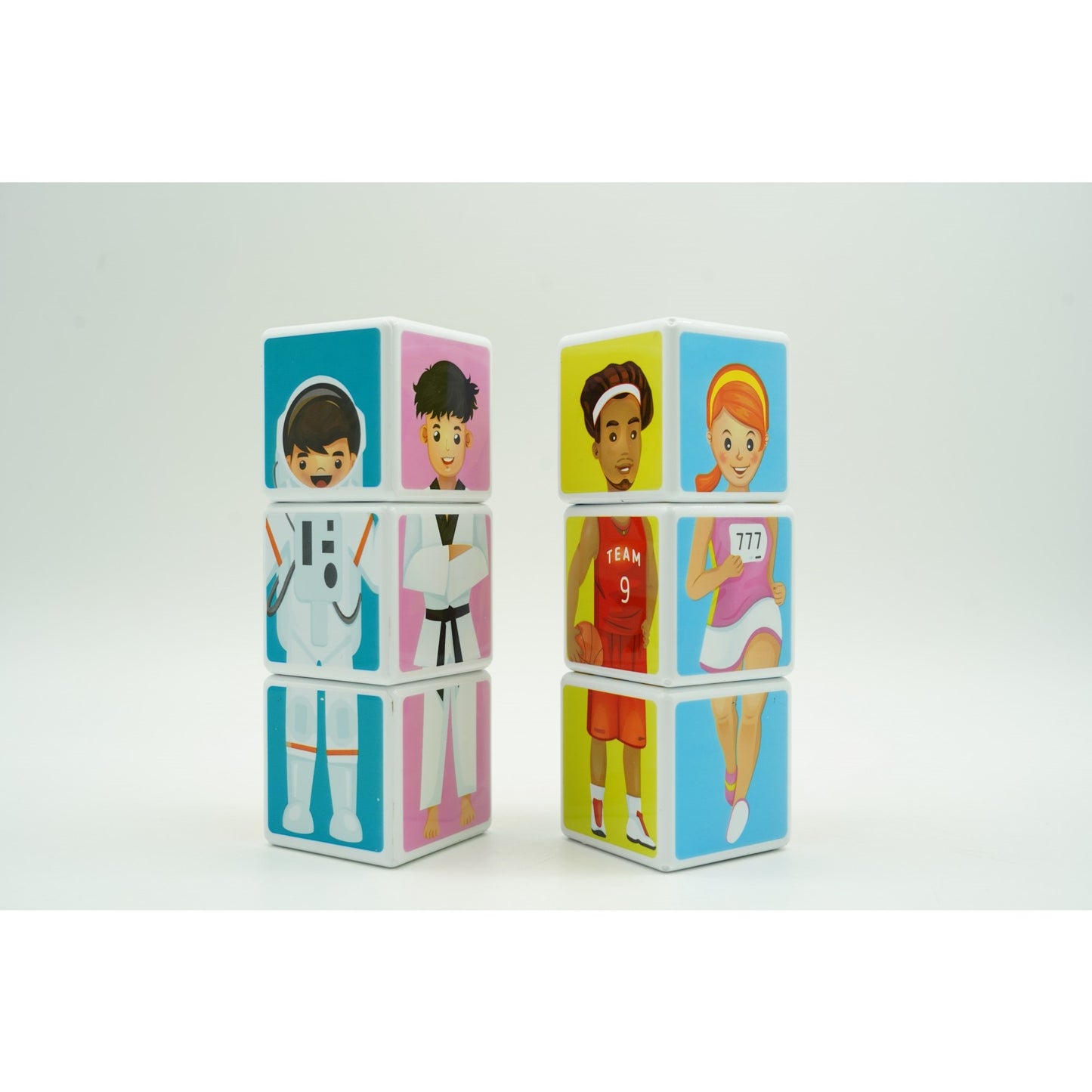 Set inteligent de cuburi magnetice pentru copii, 6 piese, cutie depozitare, puzzle joburi, +3 ani, multicolor-5