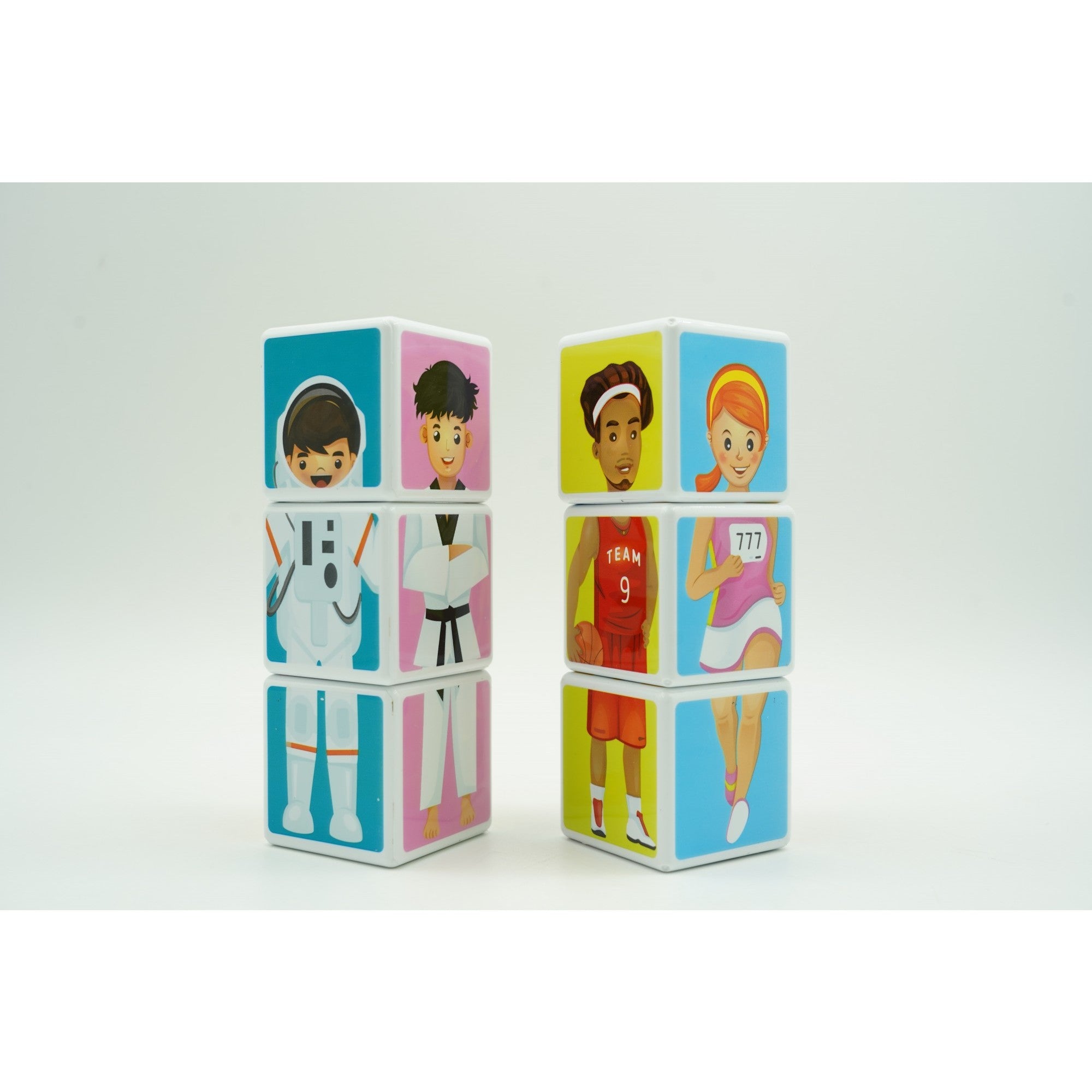 Set inteligent de cuburi magnetice pentru copii, 6 piese, cutie depozitare, puzzle joburi, +3 ani, multicolor-5