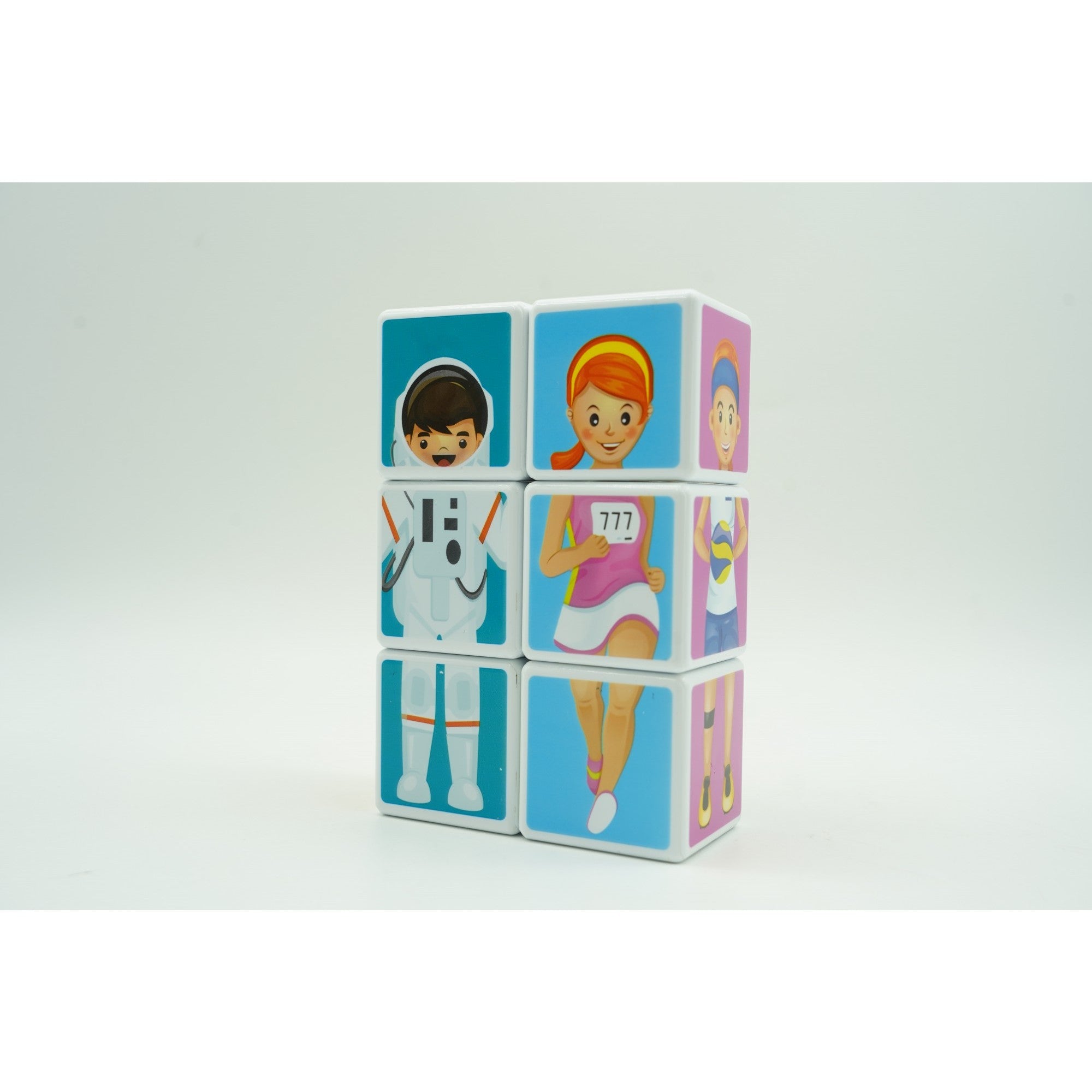 Set inteligent de cuburi magnetice pentru copii, 6 piese, cutie depozitare, puzzle joburi, +3 ani, multicolor-6