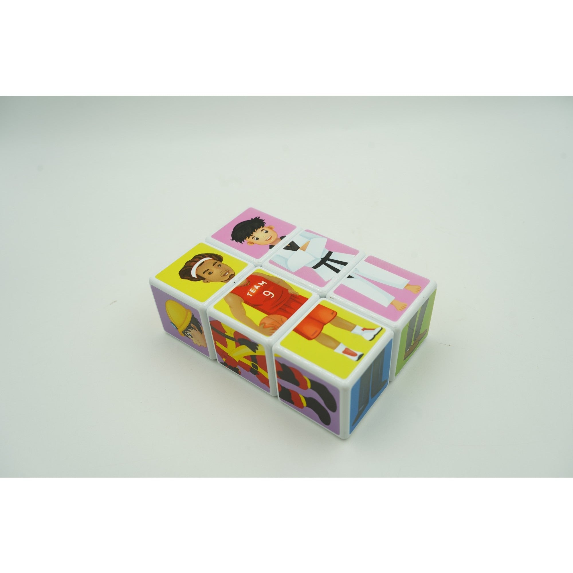 Set inteligent de cuburi magnetice pentru copii, 6 piese, cutie depozitare, puzzle joburi, +3 ani, multicolor-10