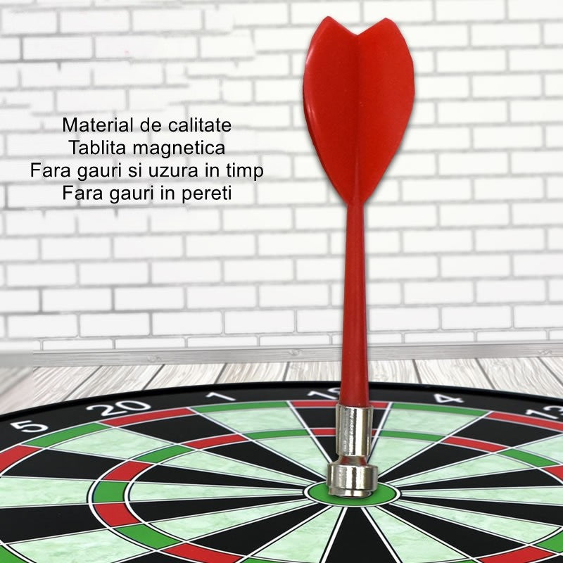 Set Joc Darts Flippy, 4 Sageti Incluse, Magnetic, Dimensiuni 28.6 x 28.6 cm, Design clasic, Multicolor-1