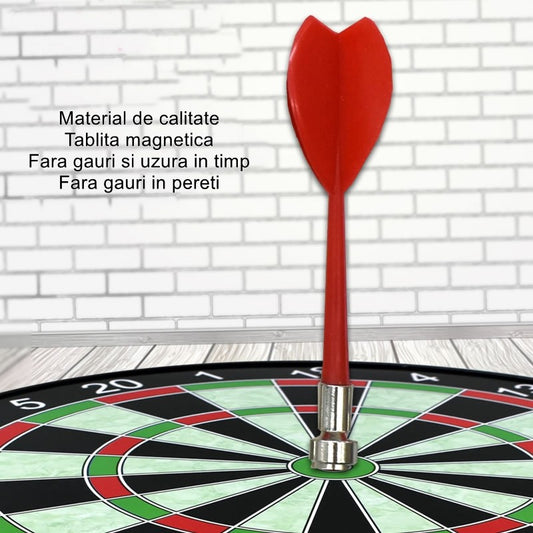 Set Joc Darts Flippy, 4 Sageti Incluse, Magnetic, Dimensiuni 28.6 x 28.6 cm, Design clasic, Multicolor-1
